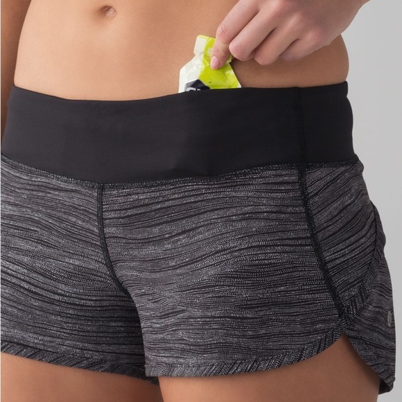 Lululemon Speed Short (4-way Stretch 2.5") Bit Point Ice Grey Black size 2 - Picture 3 of 8